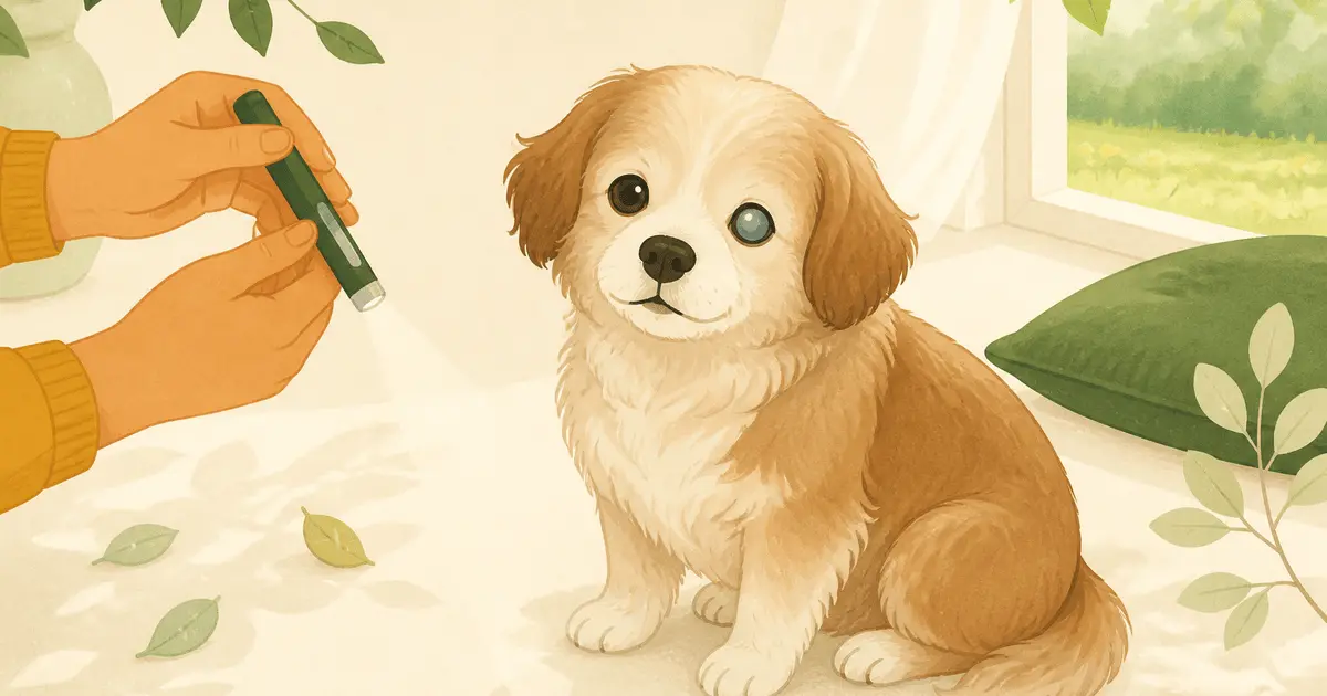 犬の目が白い・濁って見えるとき｜白内障と核硬化症(レンズの加齢変化)の見分け方と受診の目安